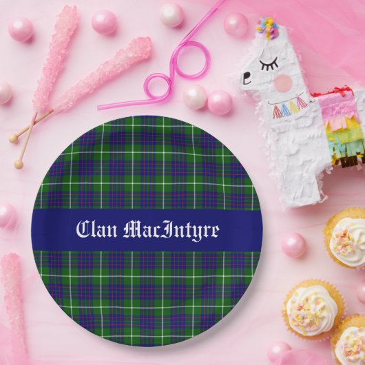 Assiettes En Carton Tartan personnalisable du clan MacIntyre (Fête)