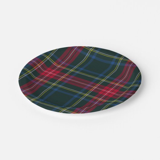 Assiettes En Carton Tartan Plaid Motif écossais (Angle)