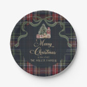 Assiettes En Carton Tartan Plaid Preppy Christmas Party Paper Plates (Devant)
