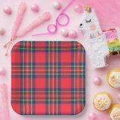 Assiettes En Carton Tartan Plaid Red Christmas Festive Fun (Fête)