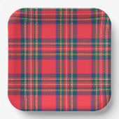 Assiettes En Carton Tartan Plaid Red Christmas Festive Fun (Recto)