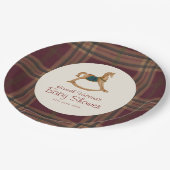 Assiettes En Carton Tartan Plaid Rocking Horse Baby Shower (Angle)
