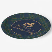 Assiettes En Carton Tartan Plaid Rocking Horse Birthday Party (Angle)
