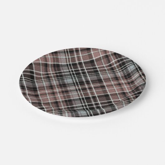 Assiettes En Carton Tartan plat classique (Angle)
