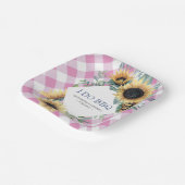 Assiettes En Carton Tartan rose et tournesol I Do BBQ Papier Plaque (Angulaire)