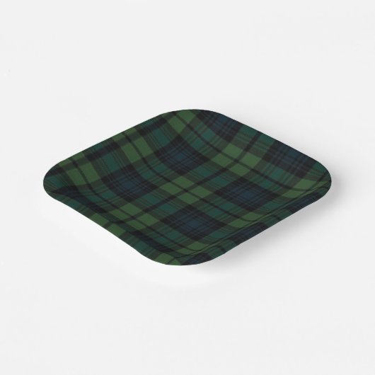Assiettes En Carton Tartan Tissu Plaque en papier (Angulaire)