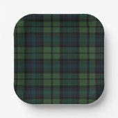 Assiettes En Carton Tartan Tissu Plaque en papier (Recto)