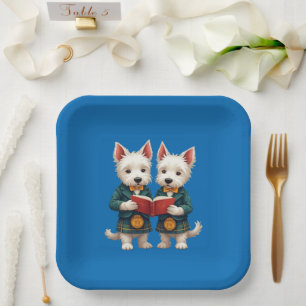 Assiettes En Carton Tartans West Highland Terriers Souper de Burns Lec