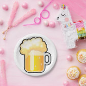 Assiettes En Carton Tasse de bière écumeuse (Fête)