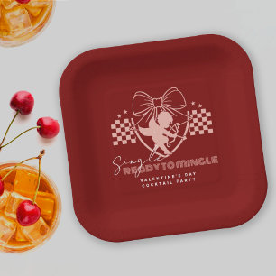 Assiettes En Carton Tasse vintage rouge pour célibataires pour la Sain