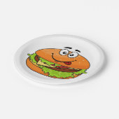 Assiettes En Carton Tasty Hamburger (Angle)