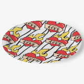 Assiettes En Carton Tatouage cardiaque rétro (Angle)