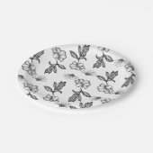 Assiettes En Carton tatouage de fleurs gothiques Baby shower d'Hallowe (Angle)