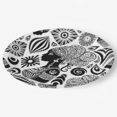 Assiettes En Carton Tatouage Tribal Portrait de Fille Africaine (Angle)