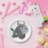 Assiettes En Carton Taureau Dans Une Plaque Papier De Costume (Fête)