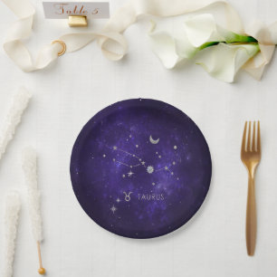 Assiettes En Carton Taurus pourpre zodiaque Horoscope d'astrologie c