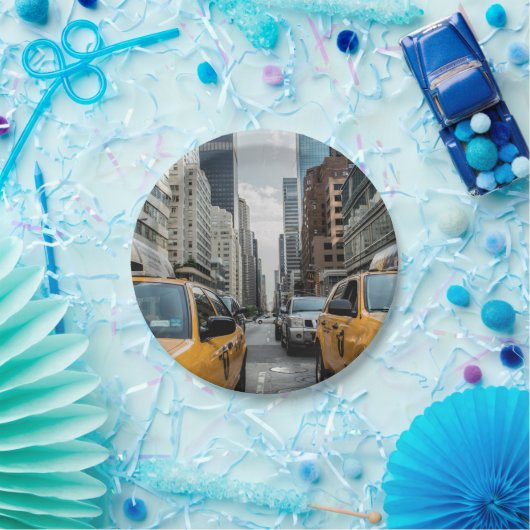 Assiettes En Carton Taxis jaunes de New York (Fête)