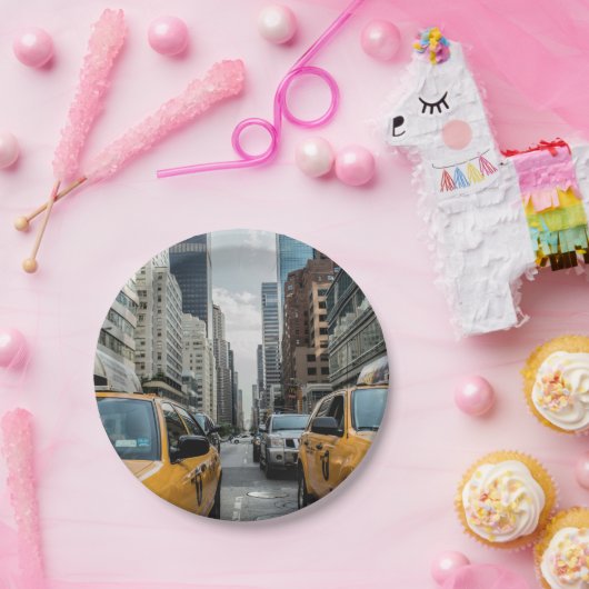 Assiettes En Carton Taxis jaunes de New York (Fête)