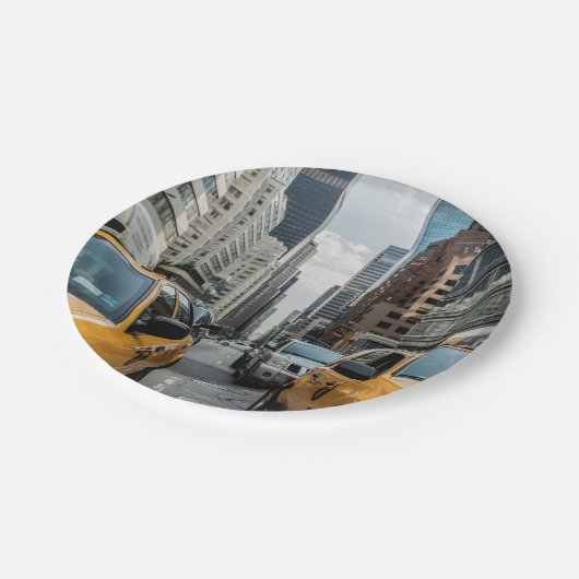 Assiettes En Carton Taxis jaunes de New York (Angle)