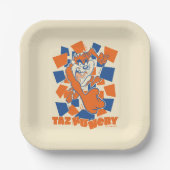 Assiettes En Carton TAZ™ Hungry Smashing Through Checker (Recto)
