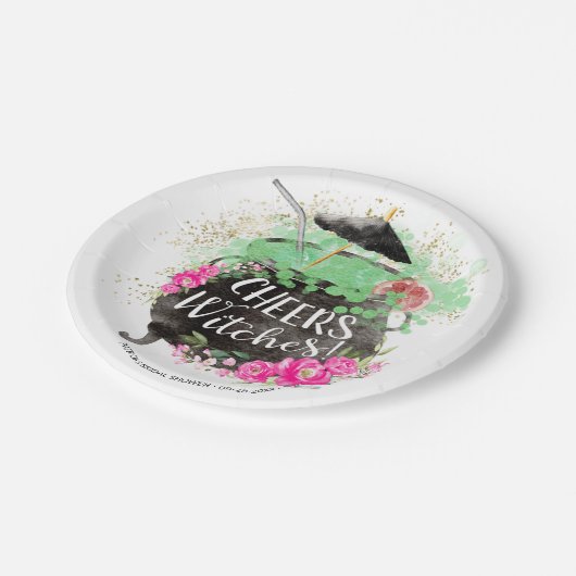 Assiettes En Carton Tchin Sorcières Cocktail Halloween Fête de Mariage (Angle)
