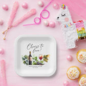 Assiettes En Carton Tchin Tchin à l'amour Vigne Aquarelle (Fête)