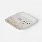 Assiettes En Carton Tea Cup et Mariage de Rose blanche (Angulaire)