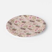 Assiettes En Carton Tea Party Blush moderne (Angle)