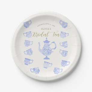 Assiettes En Carton Tea Party Chinoiserie Blue Boho Lace Fête des mari