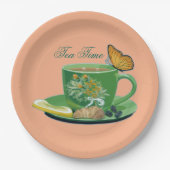 Assiettes En Carton Tea Time Cup & Saucer Plaques en papier (Devant)