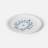 Assiettes En Carton Teal Monogram Plate (Angle)