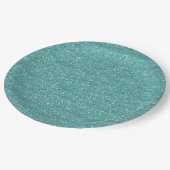 Assiettes En Carton Teal scintillant et parties scintillantes d'argent (Angle)