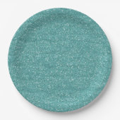 Assiettes En Carton Teal scintillant et parties scintillantes d'argent (Devant)