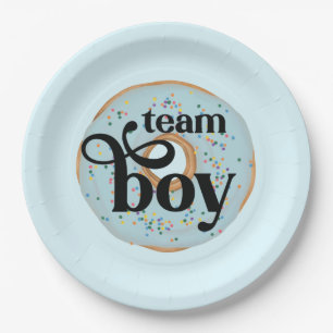 Assiettes En Carton Team Boy Donut Gender Revela