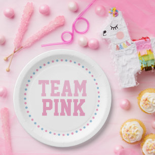 Assiettes En Carton Team Pink Baby Genre Revela Party Plaques