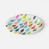 Assiettes En Carton Teardrops watercolor colorful whimsical (Angle)