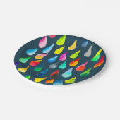 Assiettes En Carton Teardrops watercolor colorful whimsical (Angle)