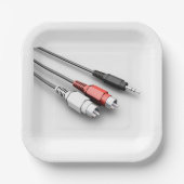 Assiettes En Carton Technologie Vintage des câbles audio (Recto)