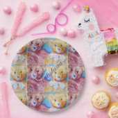 ASSIETTES EN CARTON TEDDDY BEAR LOVE MONOGRAM PARTY (Fête)