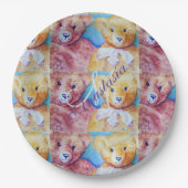 ASSIETTES EN CARTON TEDDDY BEAR LOVE MONOGRAM PARTY (Devant)