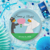 Assiettes En Carton Tedding Bears Se Marier Réception Ronde (Fête)