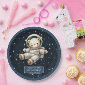 Assiettes En Carton Teddy Astronaut Garçon Anniversaire Plaque papier (Fête)