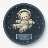 Assiettes En Carton Teddy Astronaut Garçon Anniversaire Plaque papier (Devant)