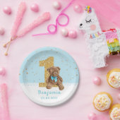 Assiettes En Carton Teddy Bear 1er Anniversaire Plaque papier (Fête)