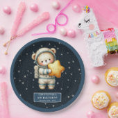Assiettes En Carton Teddy Bear Astronaut Baby shower Plaque de célébra (Fête)
