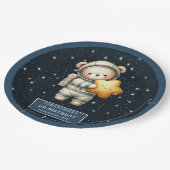 Assiettes En Carton Teddy Bear Astronaut Baby shower Plaque de célébra (Angle)