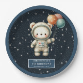 Assiettes En Carton Teddy Bear Astronaut Douche Plaques en papier Baby (Devant)