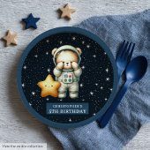 Assiettes En Carton Teddy Bear Astronaut fête d'anniversaire personnal
