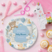 Assiettes En Carton Teddy Bear Baby Boy Douche (Fête)