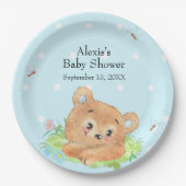 Assiettes En Carton Teddy Bear Baby Boy Thème (Devant)